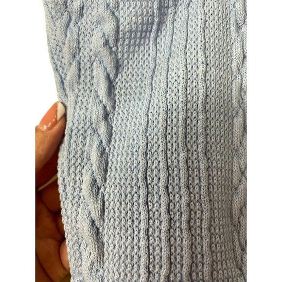 ZARA Women's Cable Knit Crop Top Tank Baby Blue Size Small NWT - Picture 12 of 16